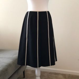Black A-line white ribbon skirt